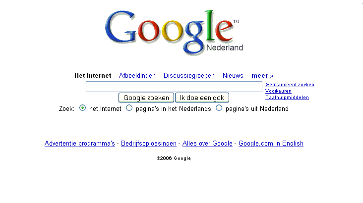 Google zoekscherm